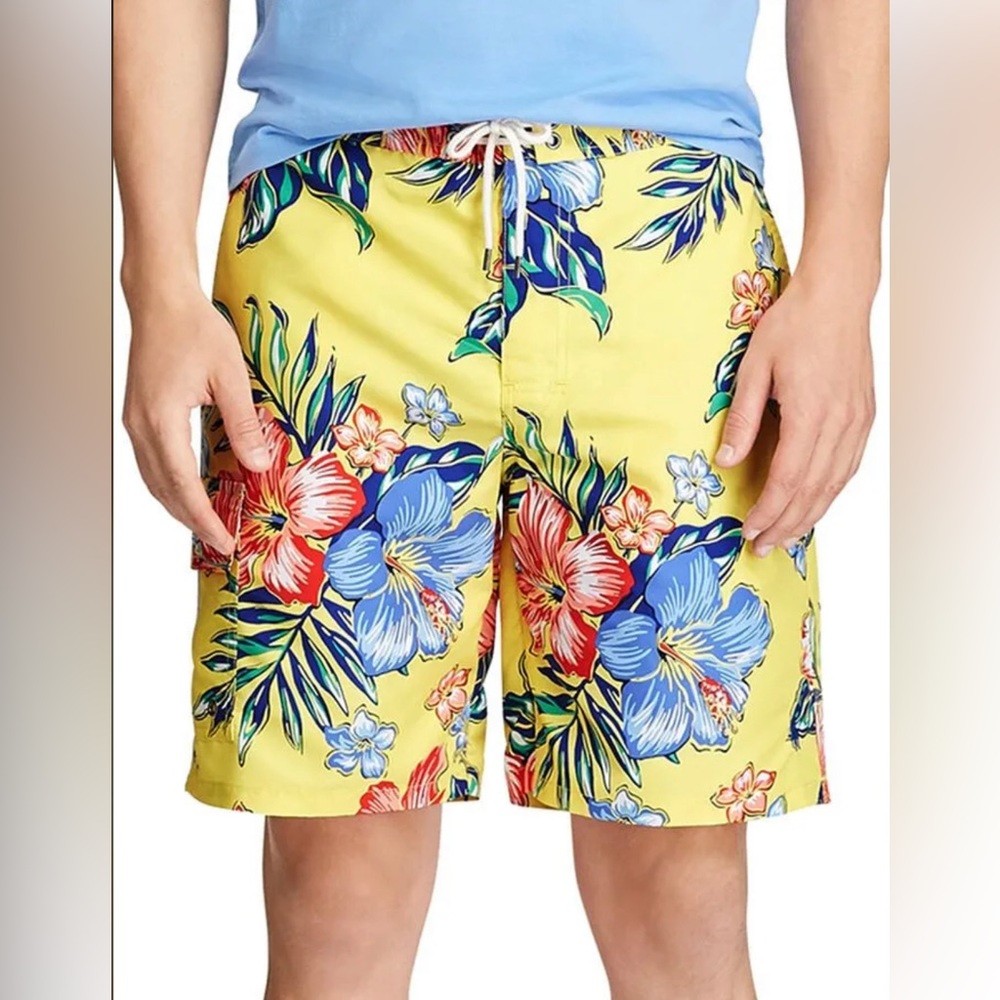 Polo Ralph Lauren Kailua Swim Trunks Yellow Floral